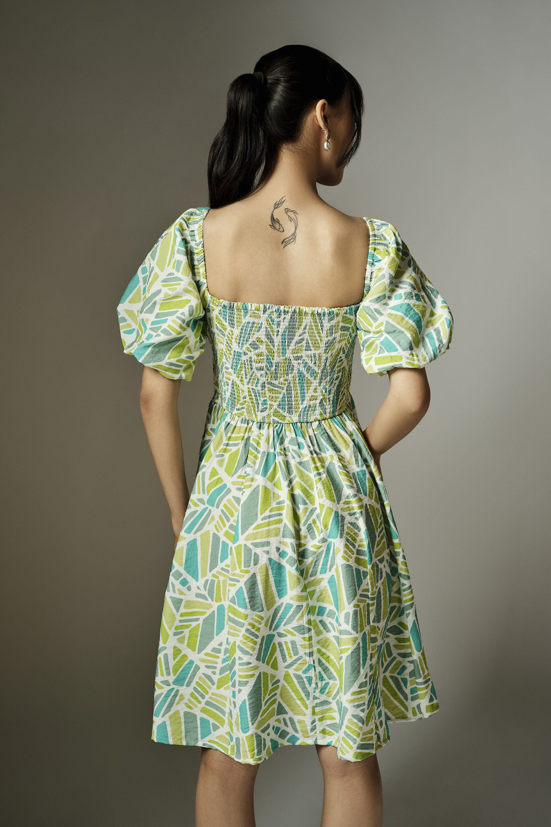 Claribel Green Dress, Green, image 6
